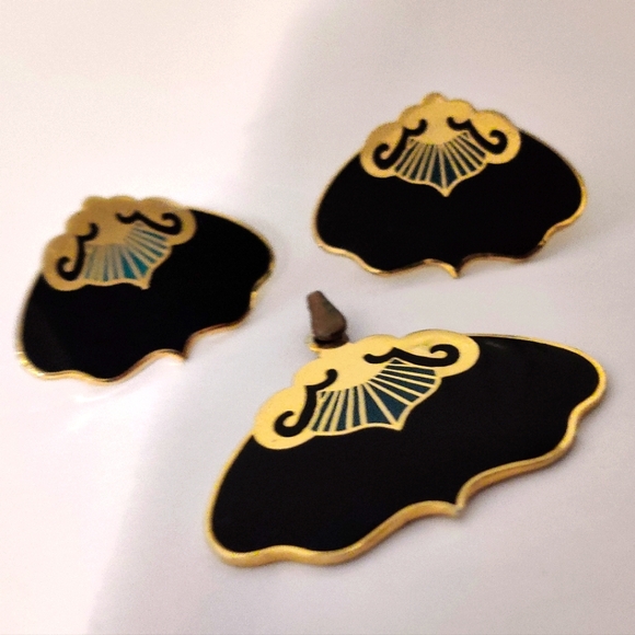 Vintage Art Deco Jewelry Set Signed Duri - Picture 11 of 12